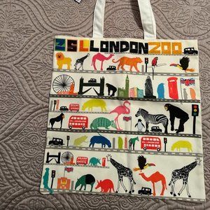 NWT London Zoo Canvas Tote Book Bag